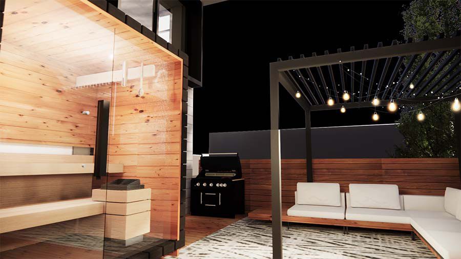 Elmwood village landscape during design phase - render